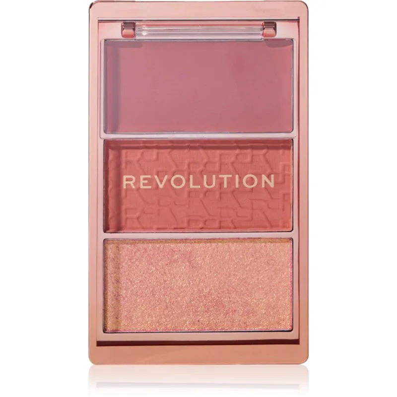 Revolution Blush Icon Palette παλέτα με ρουζ απόχρωση Aura Points Rose 9.8 γρ