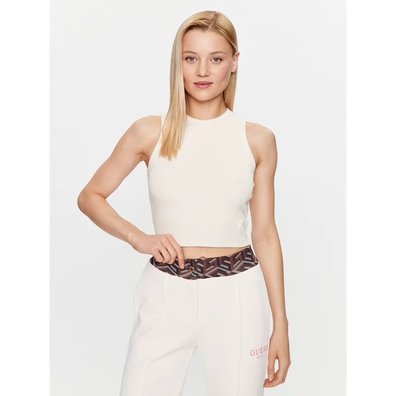 Guess Τοπ V3GP19 K8RT2 Μπεζ Slim Fit
