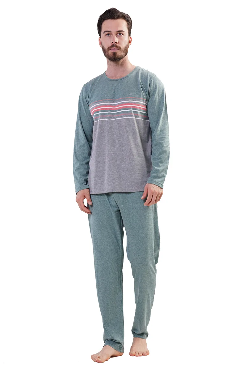 VienettaMan Ανδρική χειμερινή πυτζάμα Plus Size (1XL-4XL)-204125