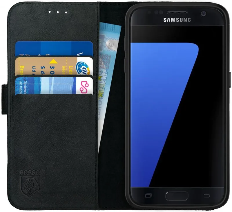 Κόκκινο Deluxe Δερμάτινη Θήκη Πορτοφόλι Samsung Galaxy S7 - Black (8719246126314)