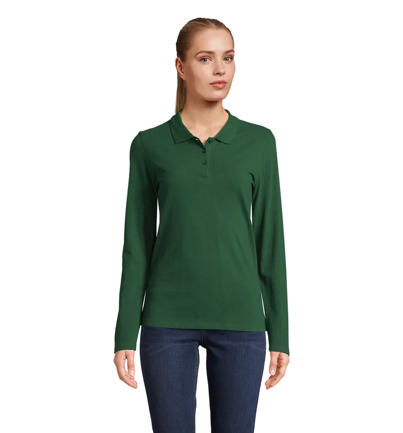Γυναικείο μακρυμάνικο πόλο πικέ Sol's Perfect LSL Women - 02083 Bottle Green