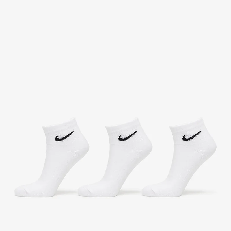 Nike Everyday Lightweight Training Ankle Socks 3-Pack White/ Black M
