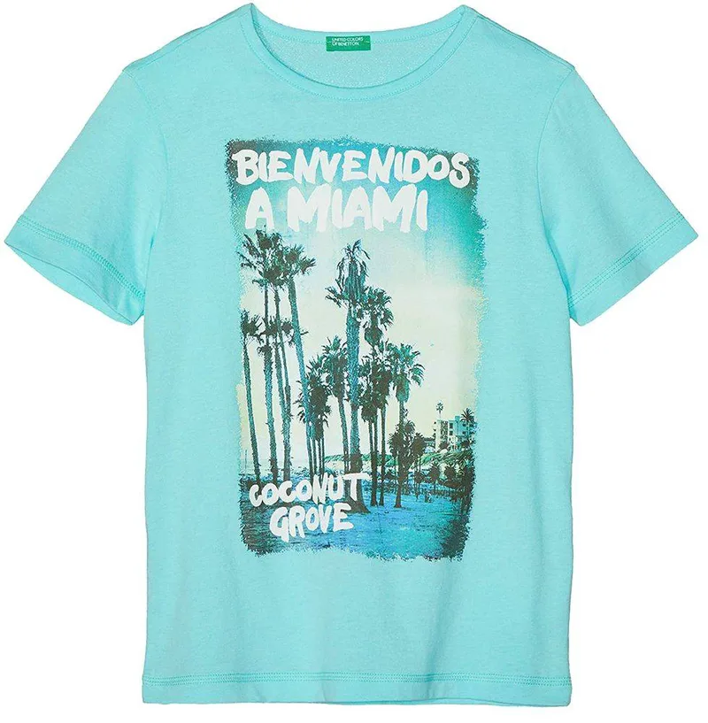 T-SHIRT BENETTON CALIFORNIAN ΣΙΕΛ (82 CM)-(1-2 ΕΤΩΝ)