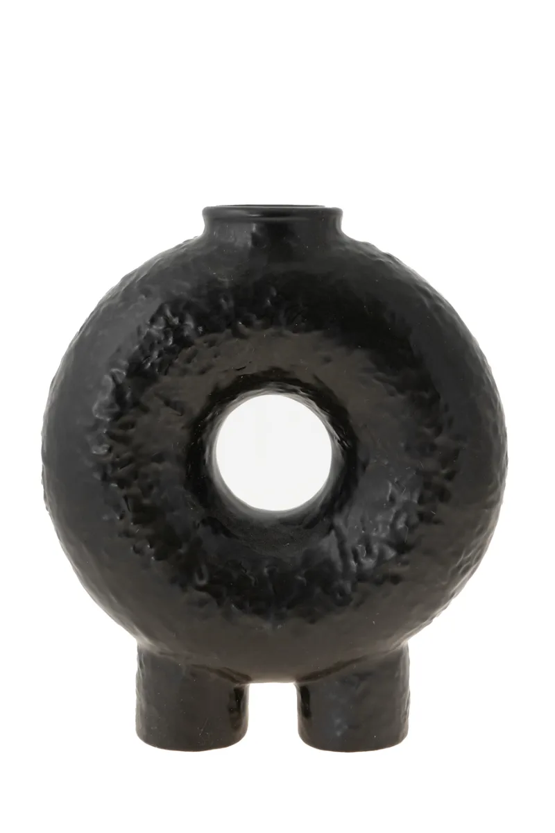 Βάζο Διακοσμητικό Κεραμικό Μαύρο 23x10x27,5εκ. Zen Collection 24.25.50188 (Υλικό: Κεραμικό, Χρώμα: Μαύρο) - ZEN COLLECTION - 24.25.50188