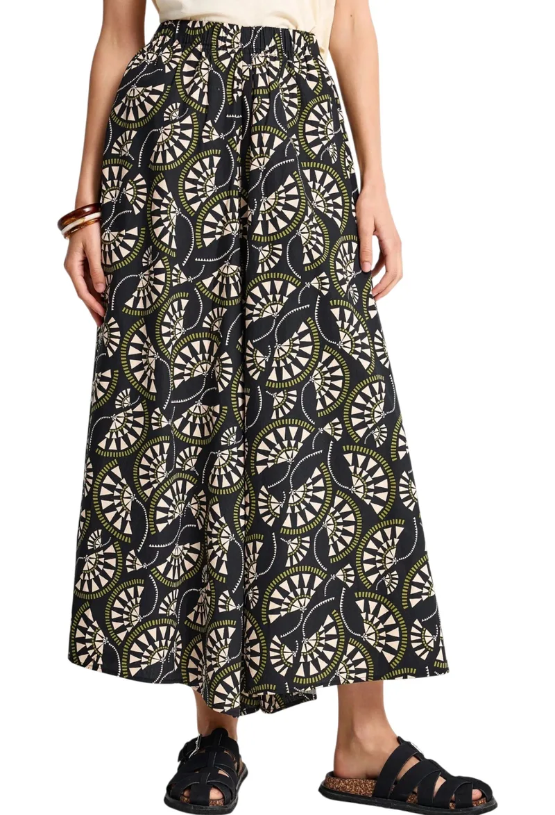 Παντελόνι Υφασμάτινο Funky Buddha Wide Leg FBL013-105-02-BLACK Γυναικείο