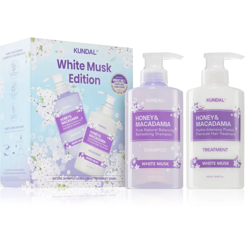 KUNDAL Honey & Macadamia White Musk σετ δώρου για τα μαλλιά