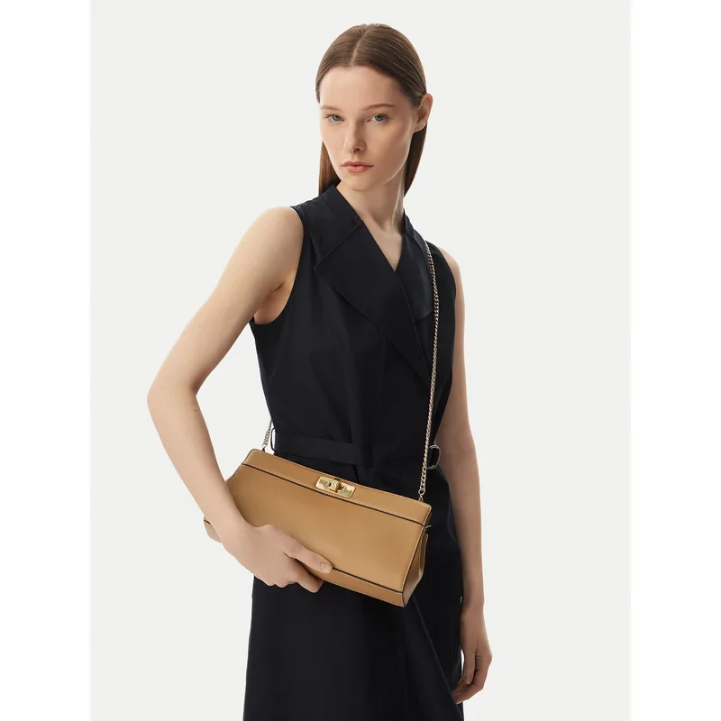 Τσάντα Tommy Hilfiger Th Modern Clutch AW0AW18727 Ανοιχτό καφέ