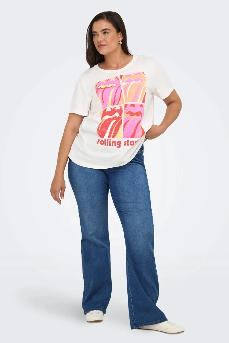 Jean ελαστικό καμπάνα σε denim blue χρώμα plus size