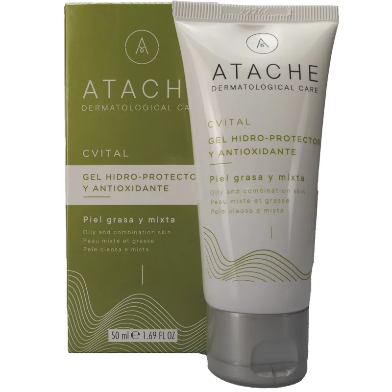 Atache C Vital Gel Day Cream Oily to Mixed Skin Αντιοξειδωτική Κρέμα Ημέρας Ενάντια στα Πρώτα Σημάδια Γήρανσης για Λιπαρές & Μικτές Επιδερμίδες 50ml