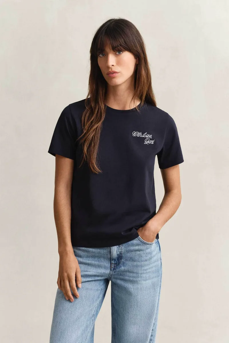 Gant γυναικείο T-shirt με graphic print Regular Fit - 4201440 Μπλε Σκούρο