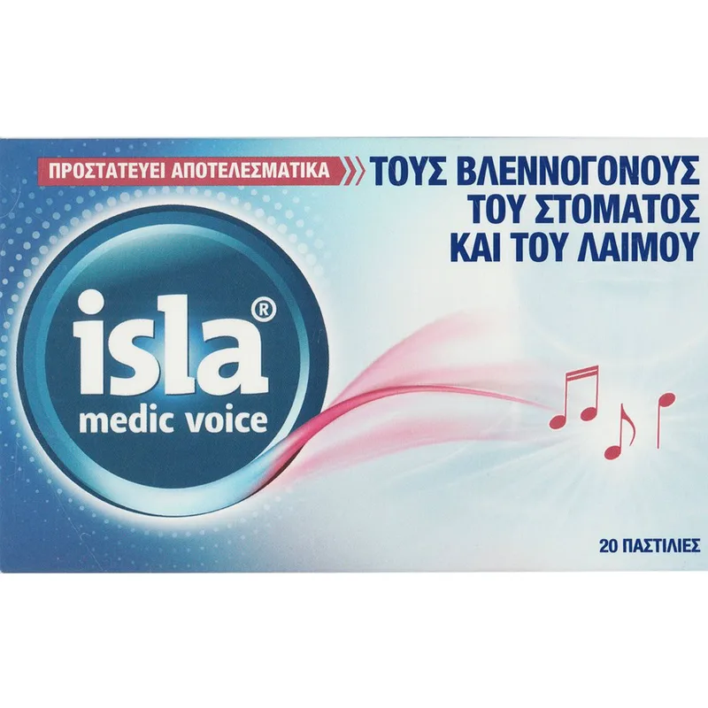 FarmaSyn Isla Medic Voice Καταπραϋντικές Παστίλες με Εκχύλισμα από Βρύα Ισλανδίας & Υαλουρονικό Οξύ για Ανακούφιση από τη Βραχνάδα & τον Ερεθισμένο Λαιμό με Γεύση Φραγκοστάφυλο 20 Lozenges