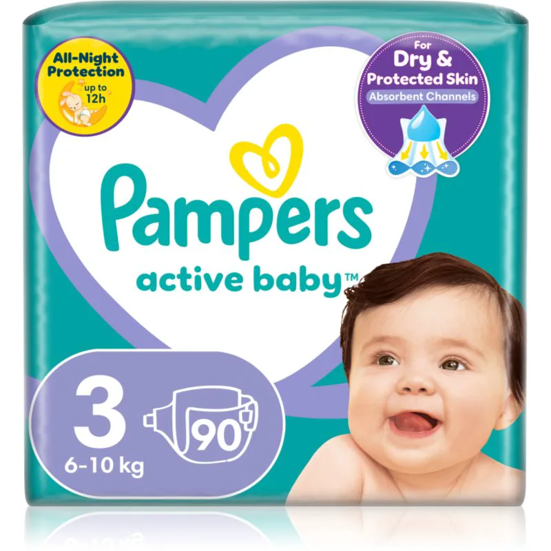 Pampers Active Baby Size 3 πάνες μίας χρήσης 6-10 kg 90 τμχ