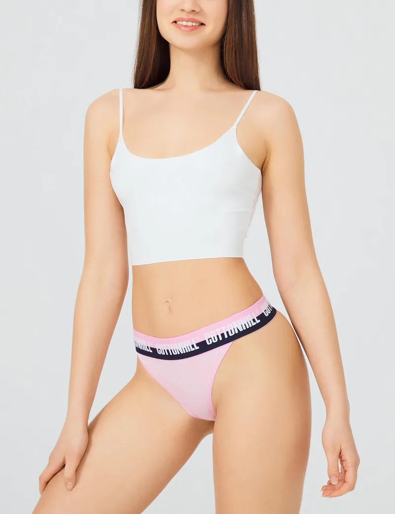 Cottonhill γυναικείο ροζ βαμβακερό εσώρουχο String CH0902