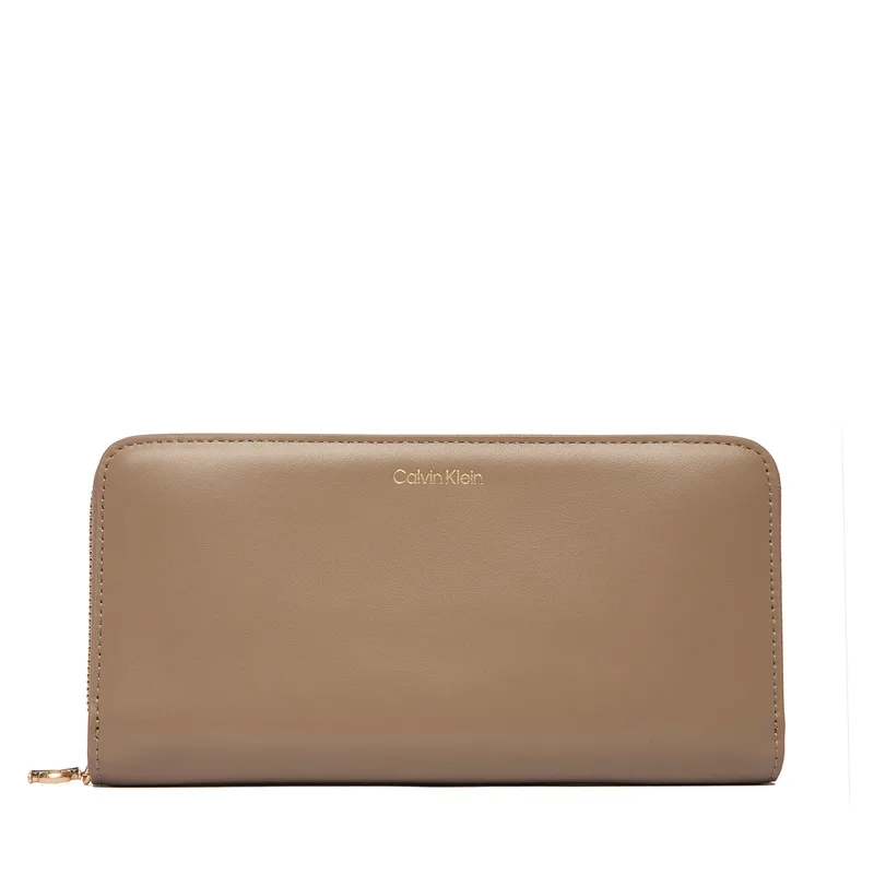 Πορτοφόλι Calvin Klein Ck Large Zip Around LV04F1093G Μπεζ