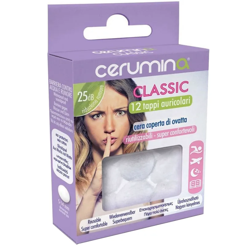 Cerumina Classic Ωτοασπίδες από Βαμβάκι για Μείωση Θορύβου 12 Τεμάχια