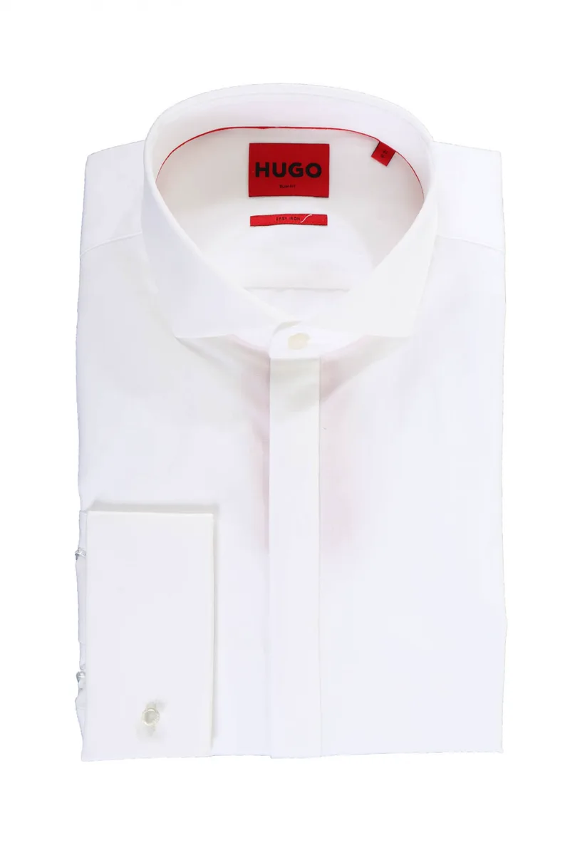 HUGO ΠΟΥΚΑΜΙΣΟ SLIM FIT EASY IRON KATTHEW ΛΕΥΚΟ