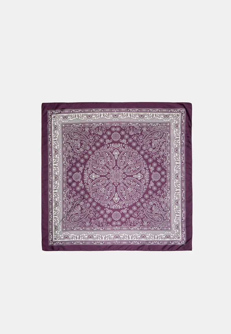 Stradivarius Μικρό Φουλάρι Με Paisley Μοτίβο Γκρενά Os