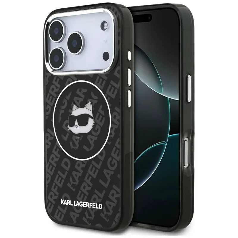 Θήκη Karl Lagerfeld IML Choupette Head Logo MagSafe Black iPhone 17 Pro Max