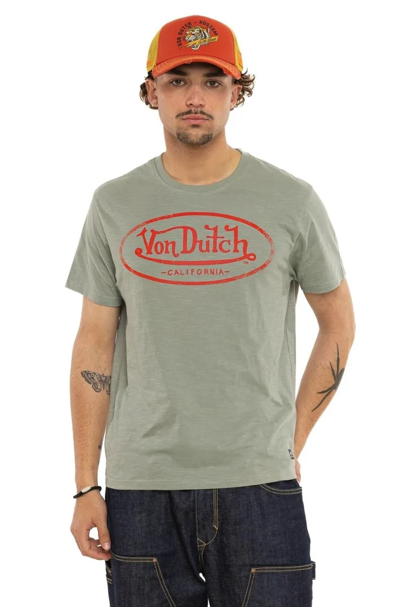 Von Dutch Ανδρικό T-Shirt Logo Tee - Χακί-VD/P/1/TR/BRAD/26A-KHAKI