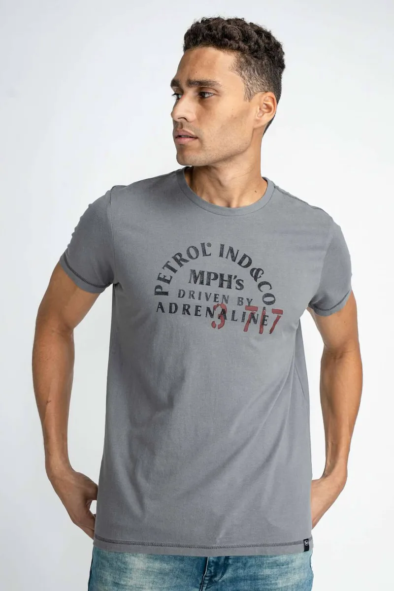 Petrol Industries Logo T-shirt - Γκρι - M-1030-TSR603