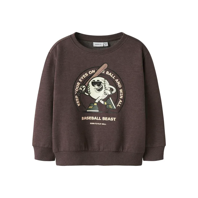 Μπλούζα φούτερ αγόρι name it-13244954-Shaved Chocolate