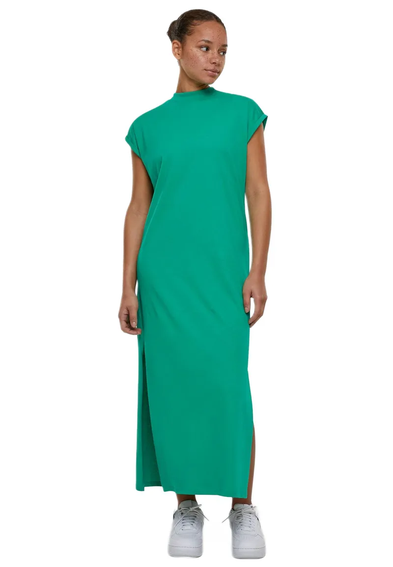 Ladies Long Extended Shoulder Dress Urban Classics TB6027-12896 Ferngreen
