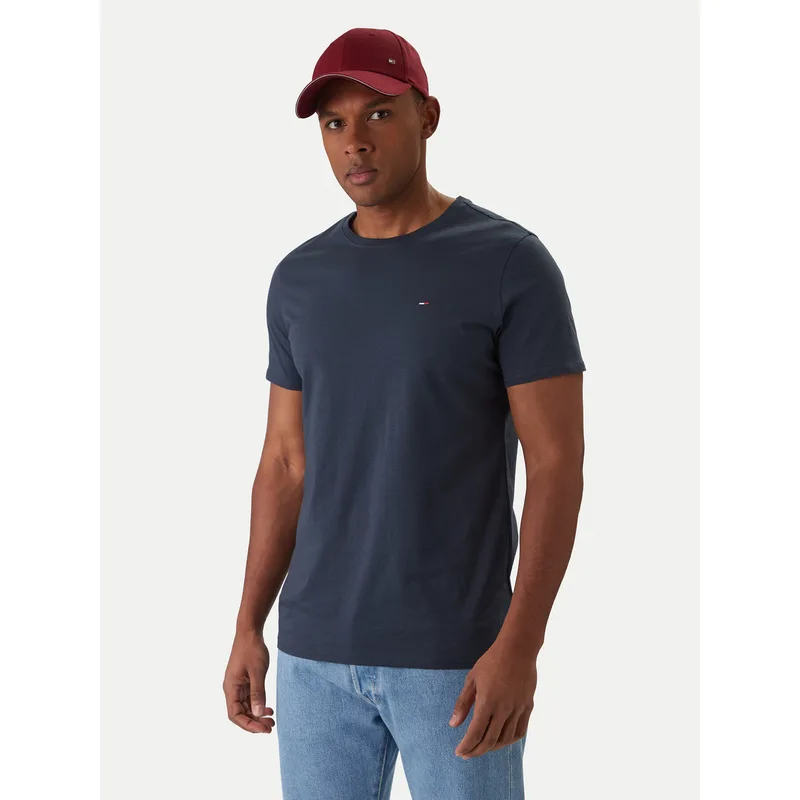 Tommy Jeans T-Shirt DM0DM04411 Σκούρο μπλε Slim Fit