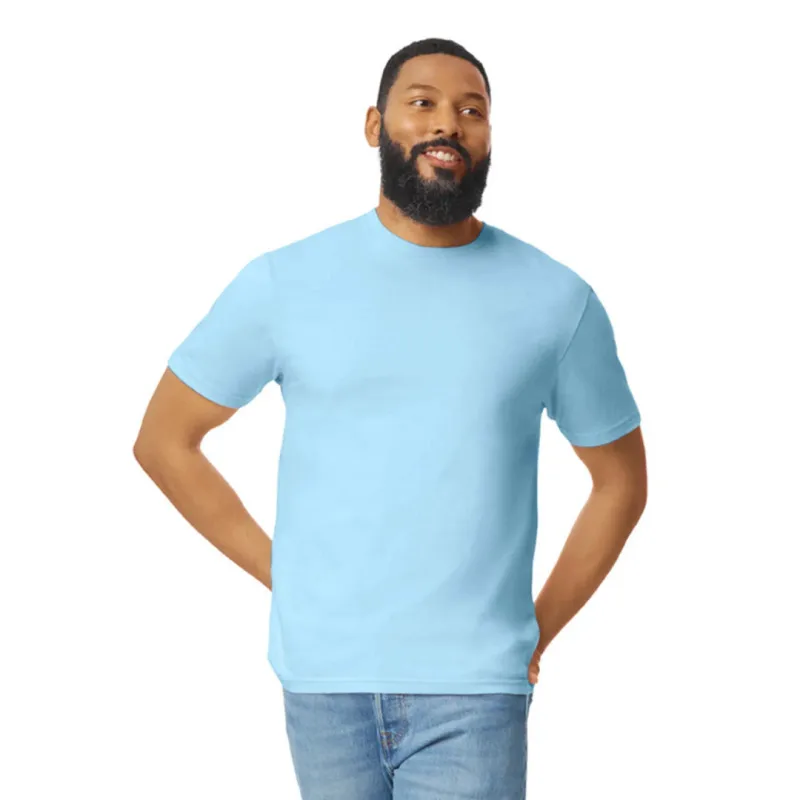 Μονόχρωμο βαμβακερό t-shirt - Light Blue