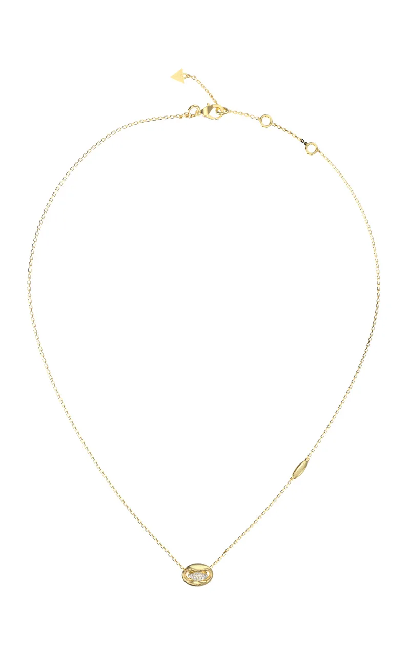GUESS STEEL MARINA JUBN06223JWYGT/U Κολιέ Χρυσό Με Σχέδιο Με Πέτρες