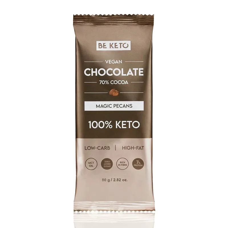 Beketo Vegan Κέτο Σοκολάτα Πεκάν Χωρίς Ζάχαρη MCT (80g)
