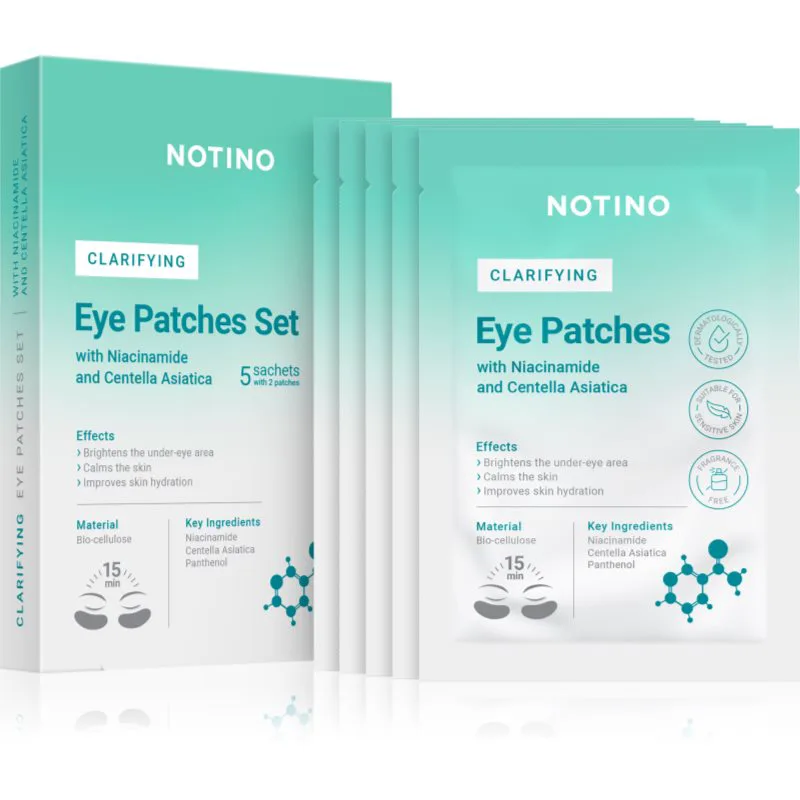 Notino Clarifying Bio-Cellulose Eye Patches Set with Niacinamide and Centella Asiatica λαμπρυντική μάσκα Γύρω από τα μάτια
