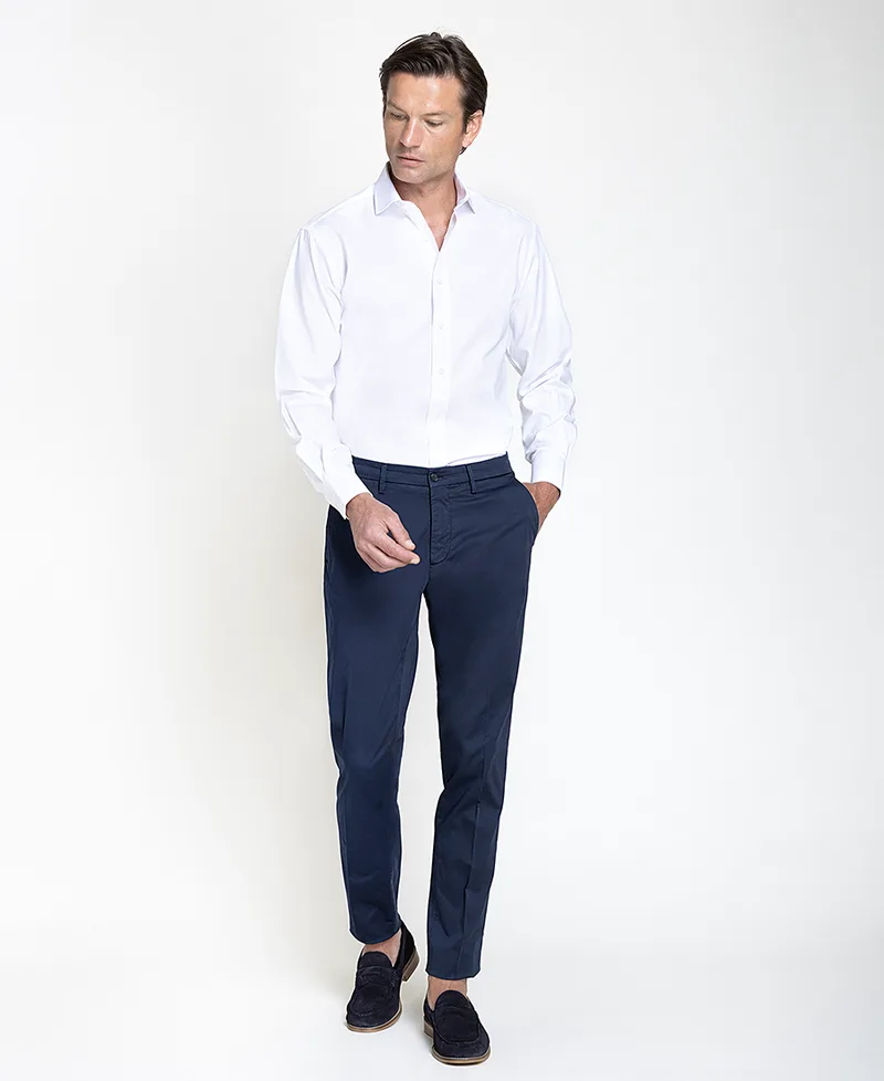 CC Collection Corneliani Ανδρικό Μονόχρωμο Virgin Wool Παντελόνι Modern Fit Για Smart Casual Εμφανίσεις