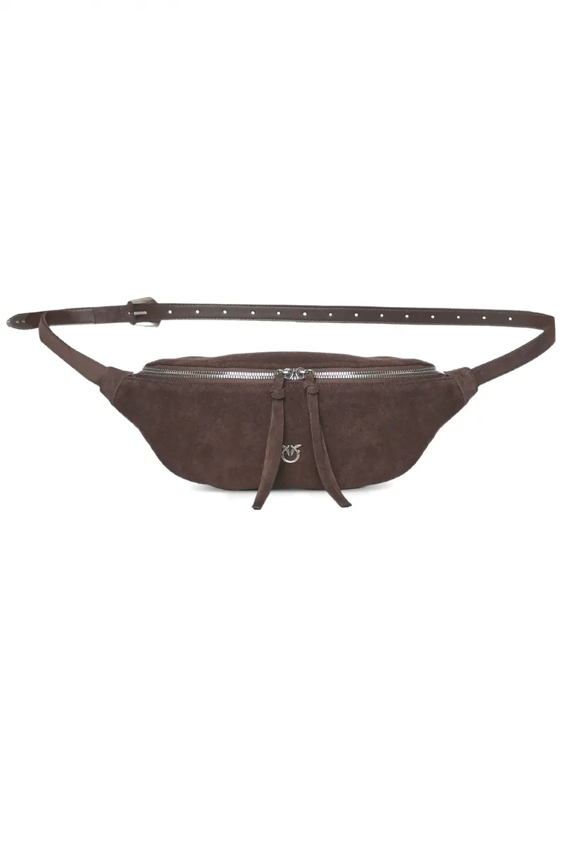 PINKO ΤΣΑΝΤΑΚΙ ΜΕΣΗΣ MARSUPIO TRITTICO SUEDE ΚΑΦΕ