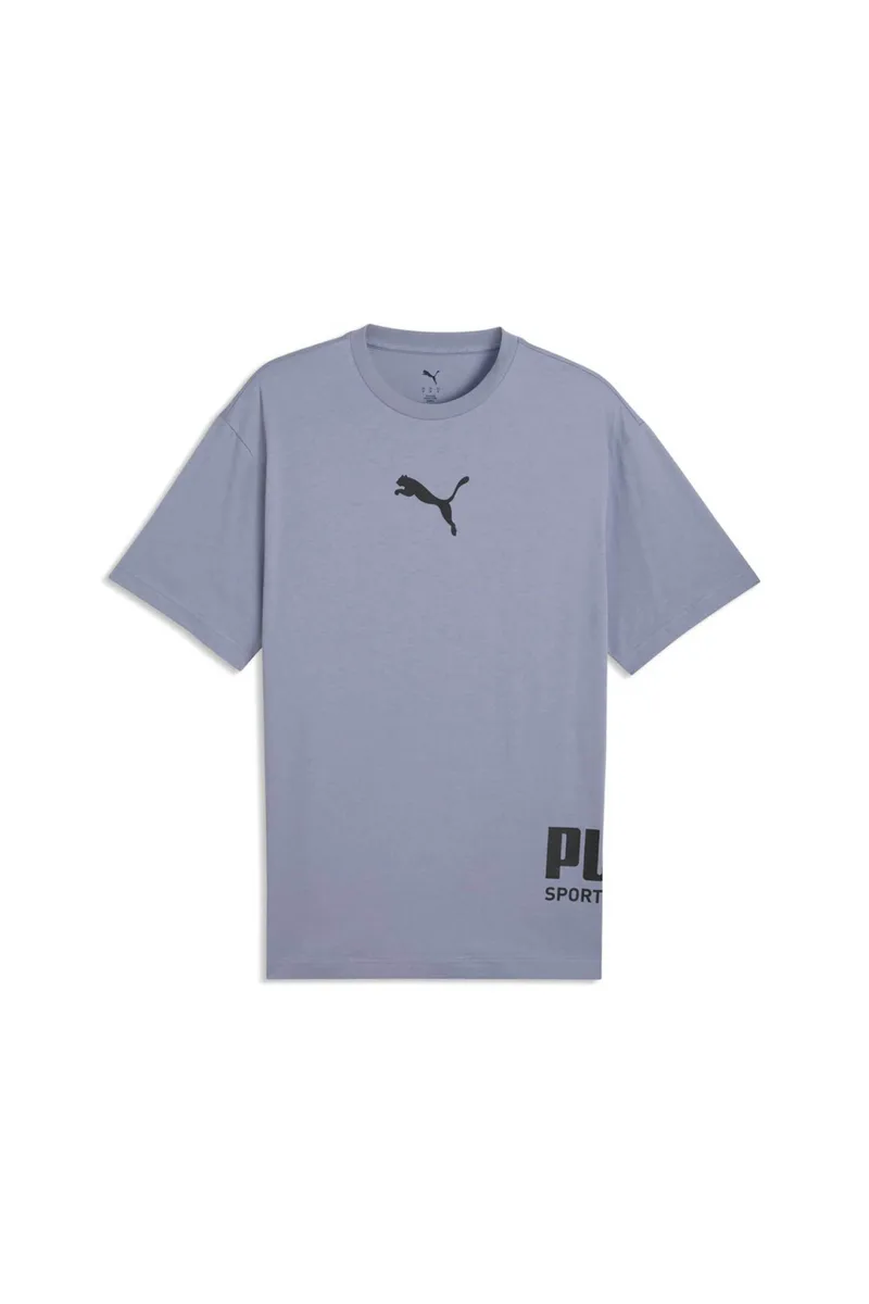 Puma ανδρικό T-shirt με λογότυπο Relaxed Fit "Sport Graphic" - 692169 Γκρι Γαλάζιο
