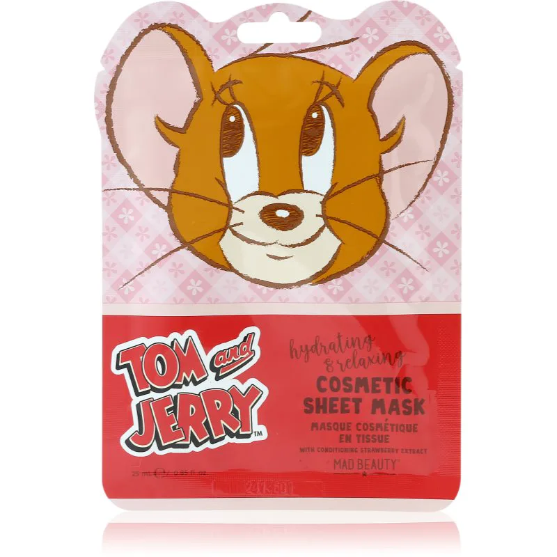 Mad Beauty Tom & Jerry Sheet Mask - Jerry υφασμάτινη μάσκα ενυδάτωσης με υαλουρονικό οξύ 1 τμχ