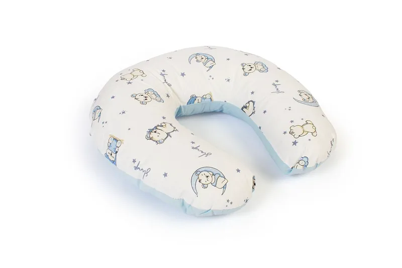 Μαξιλάρι Θηλασμού Βαμβακερό 60x50x15εκ. Bear's Nest 03 White-Sky Blue DimCol (Ύφασμα: Βαμβάκι 100%, Χρώμα: Λευκό) - DimCol - 31115047003