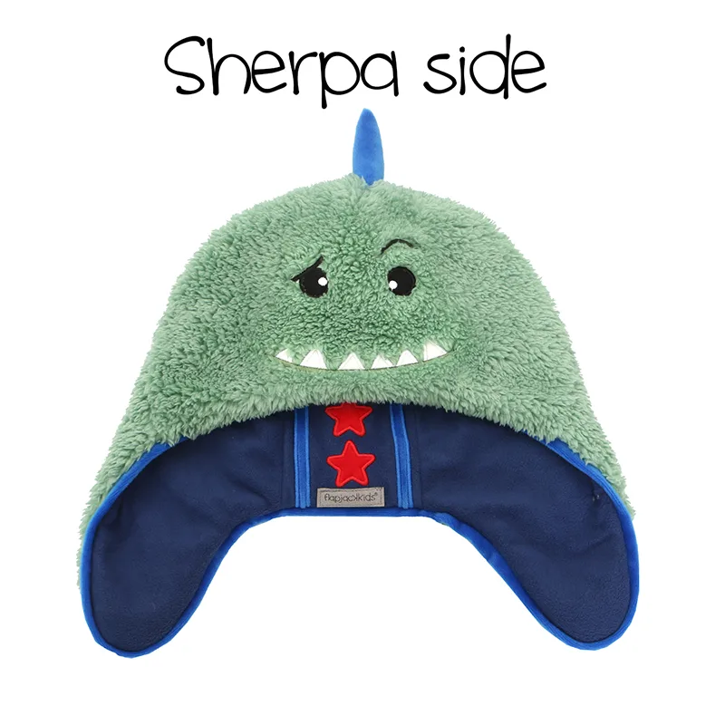 Σκουφάκι 2 Όψεων Fleece-Sherpa 2-4 Έτων Dino-Astronaut FlapJackKids FJKWS706M (Ύφασμα: Fleece, Χρώμα: Μπλε) - FlapJackKids - FJKWS706M