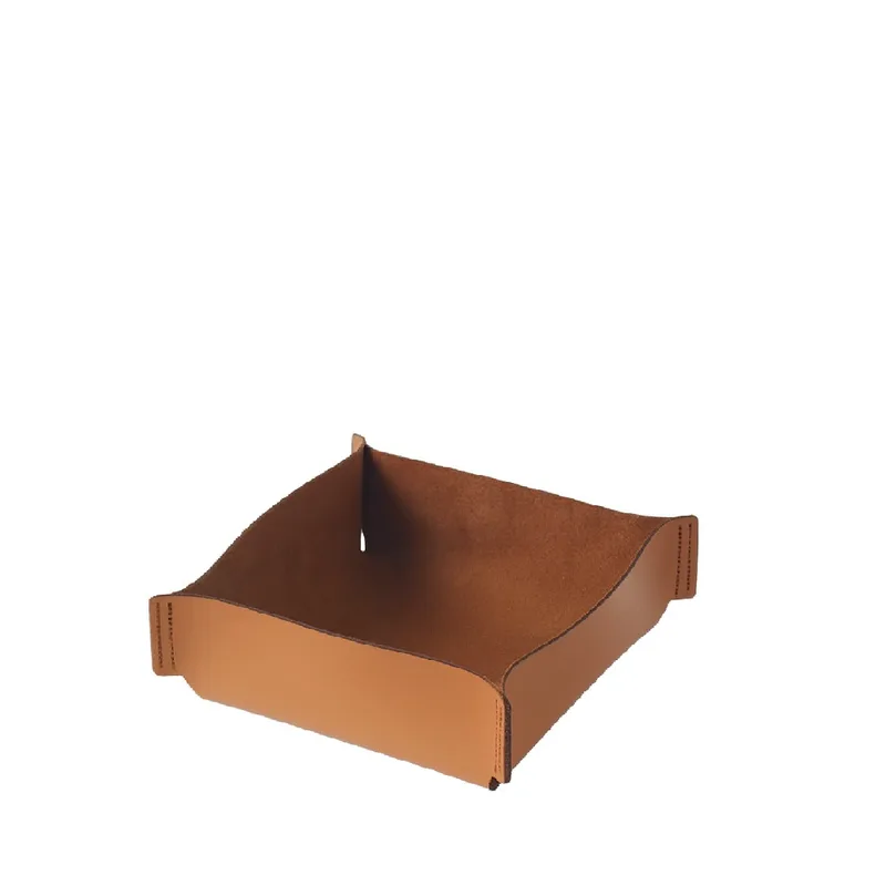 Καλάθι Οργάνωσης Δερματίνη Καφέ 15x15x6,8εκ. ESPIEL RAG204 (Χρώμα: Καφέ, Υλικό: Δερματίνη) - ESPIEL - RAG204