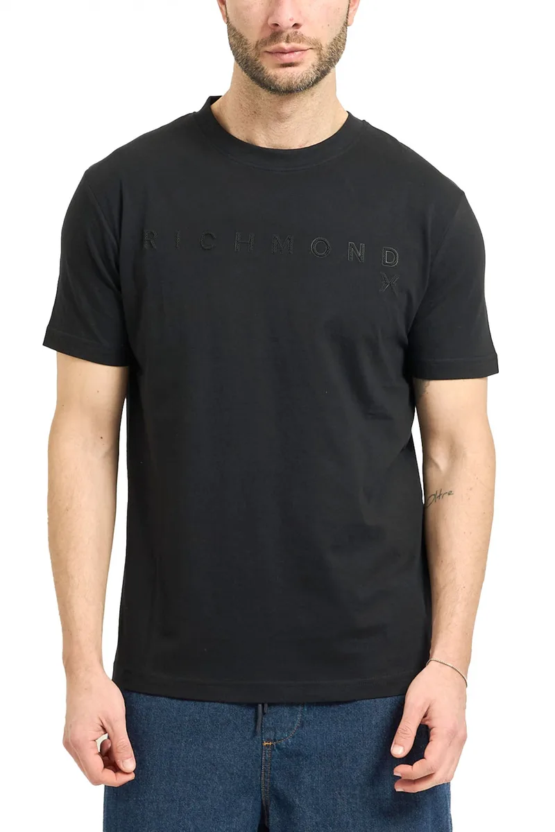 RICHMOND X T-SHIRT SILKOM REGULAR FIT LOGO ΜΑΥΡΟ