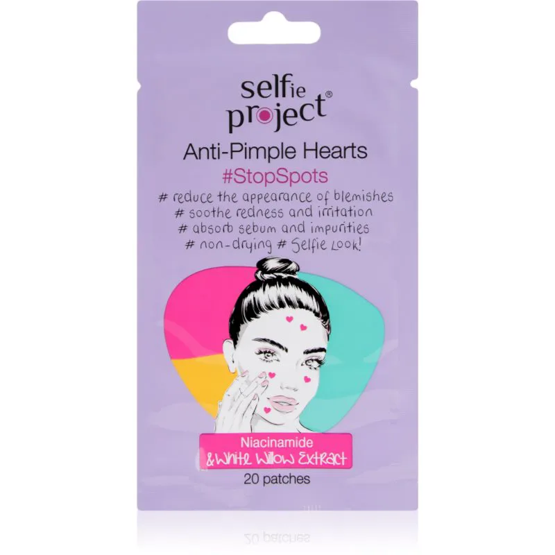 Selfie Project Anti-Pimple Hearts έμπλαστρα για προβληματκή επιδερμίδα με νιασιναμίδη 20 τμχ