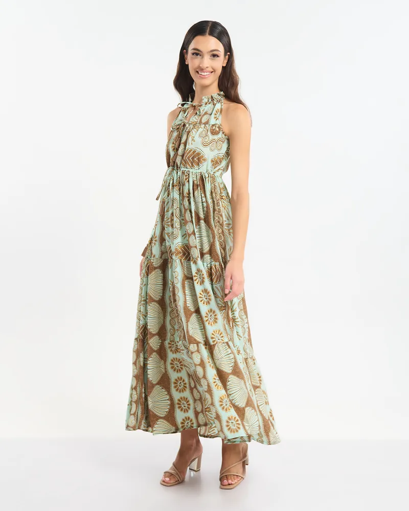 Φόρεμα BLE Maxi Με Boho Print