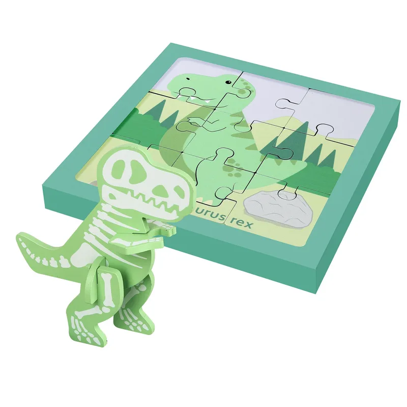 Σετ 2 Παζλ T-Rex Dinosaurs Πορτοκαλί Tree Toys (FSC®)