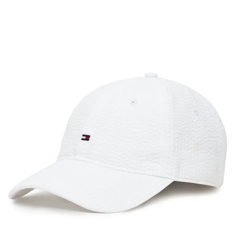 Καπέλο Jockey Tommy Hilfiger Flag Seersucker 6 Panel AM0AM13427 Λευκό