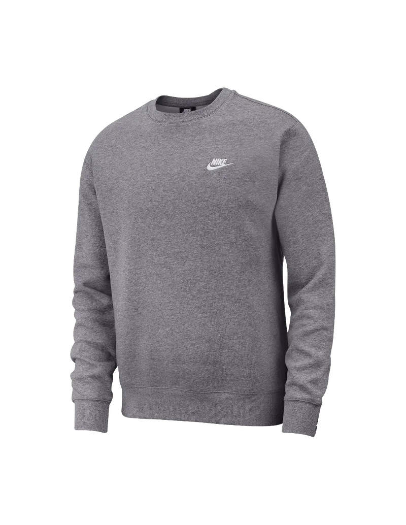 Nike Sportswear Club Fleece Men's Crew Charcoal HeatherWhite BV2662071 MBS