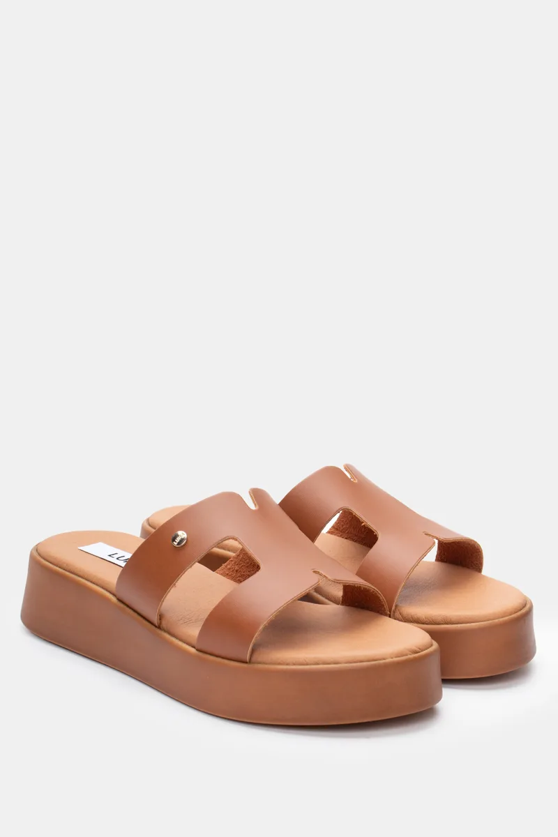 LUIGI DESIGN - Σανδάλια Flatform με Ανοίγματα στο Πλάι - ΤΑΜΠΑ