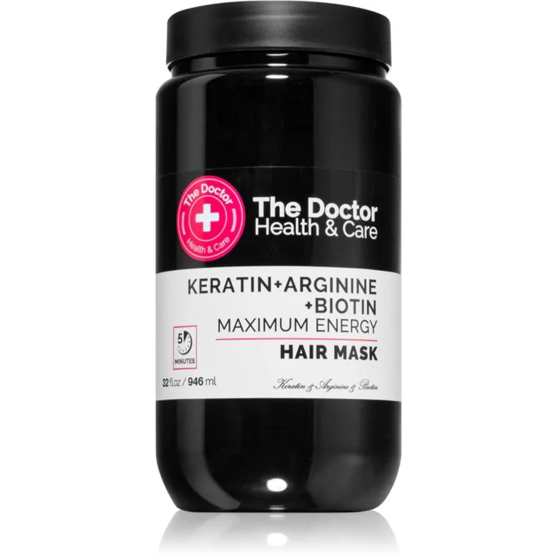 The Doctor Keratin + Arginine + Biotin Maximum Energy μάσκα κερατίνης για τα μαλλιά 946 ml