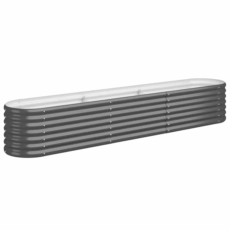 vidaXL Ζαρντινιέρα Ανθρακί 224x40x36 εκ Γαλβανισμένος χάλυβας