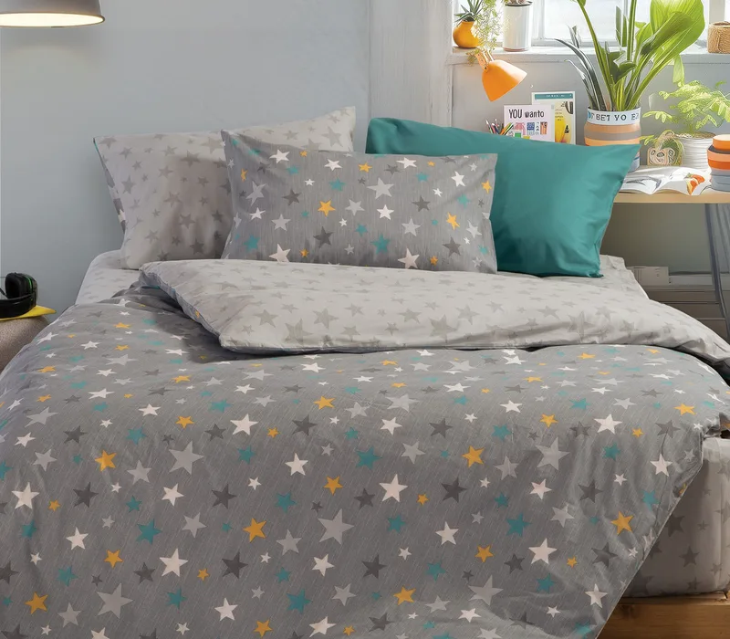 Σετ Παιδικά Σεντόνια Μονά 3 Τεμαχίων Nef-Nef Stars Above Grey 170x260