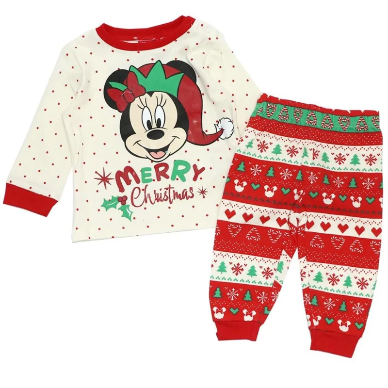 Πιτζάμα μπεμπέ μακό κορίτσι Christmas Minnie Mouse-VH0349-OWHITE