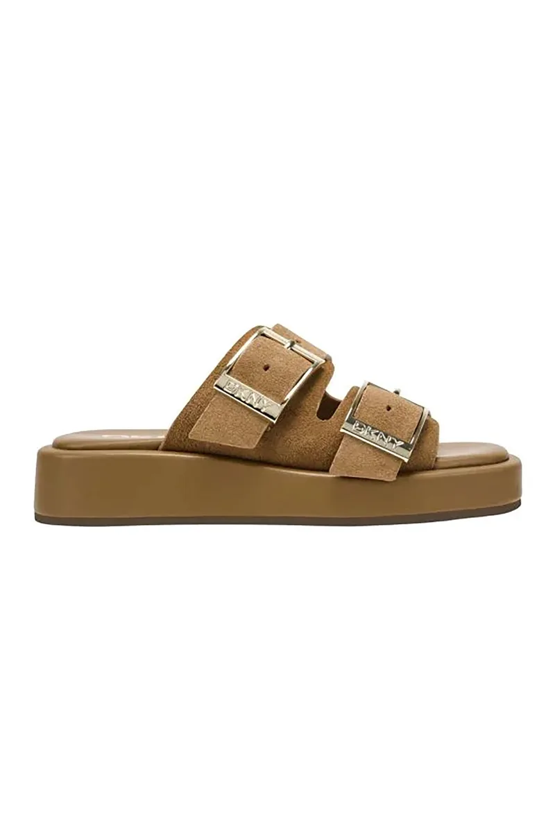 DKNY γυναικεία δερμάτινα σανδάλια "Leocadia" - K1622555 Ταμπά